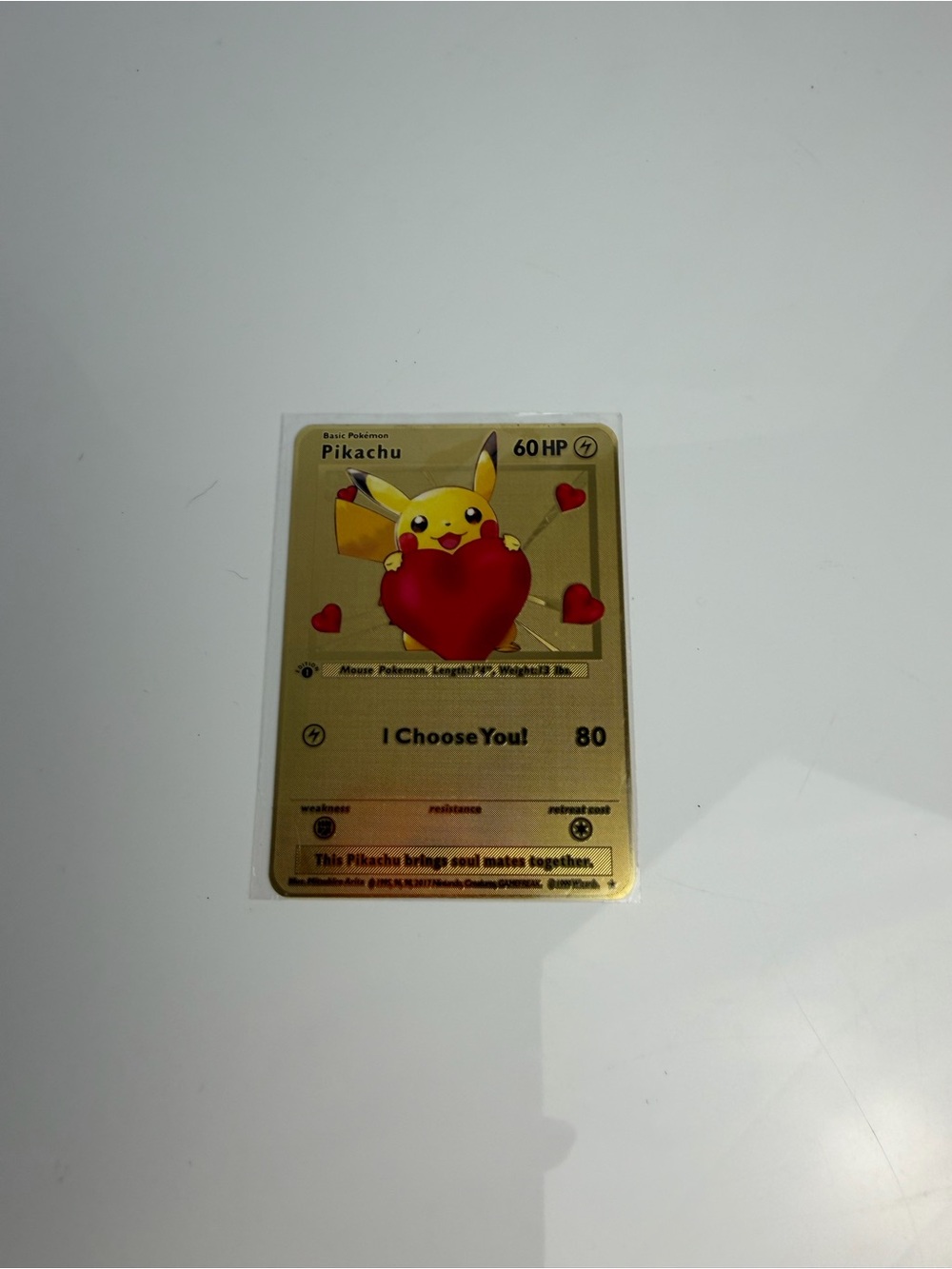 Gold Metal Pikachu Pokémon Collector Card Novelty Display Card - Picture 4 of 7